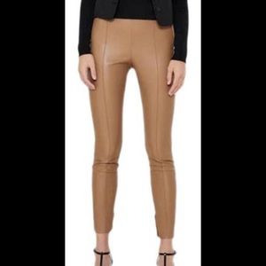 Zara tan leather leggings